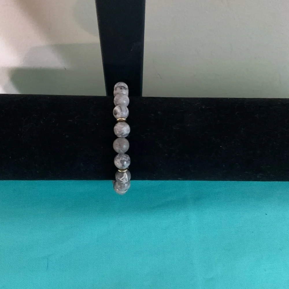 Sophisticated Gray Beaded Bracelet